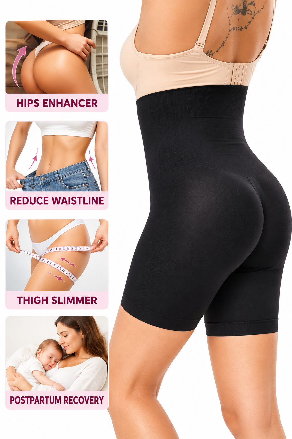 High-Waist Tummy Control Shapewear Shorts